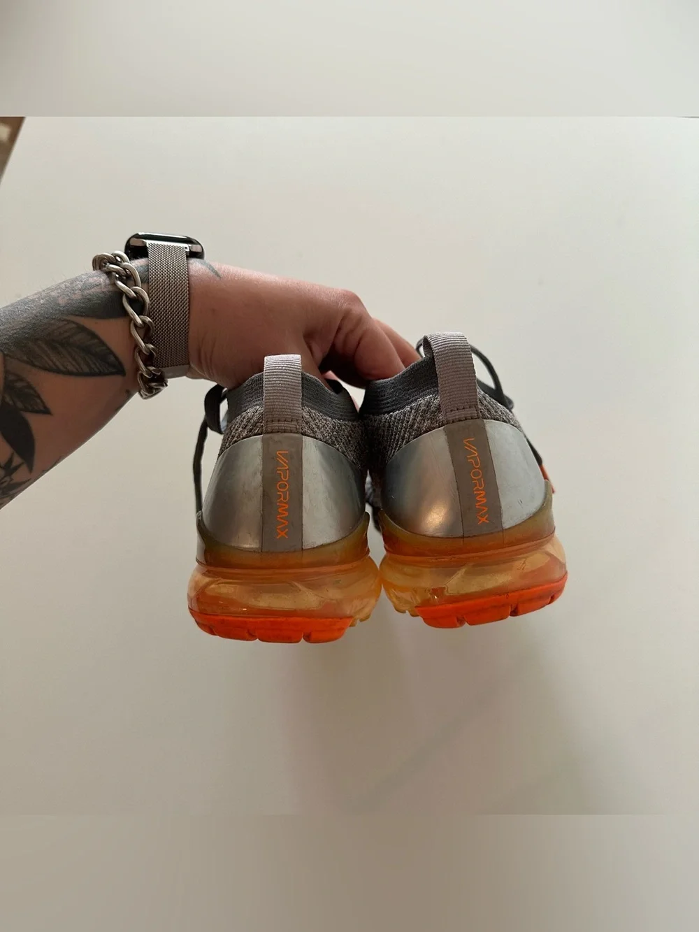 Nike Air VaporMax Flyknit 3 Dark Grey Total Orange Men’s 10 AJ6900-024   Overall